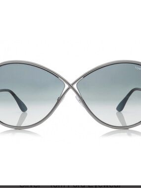 Tom Ford Silver Metal Cat-Eye Sunglasses with Gradient Gray Lenses